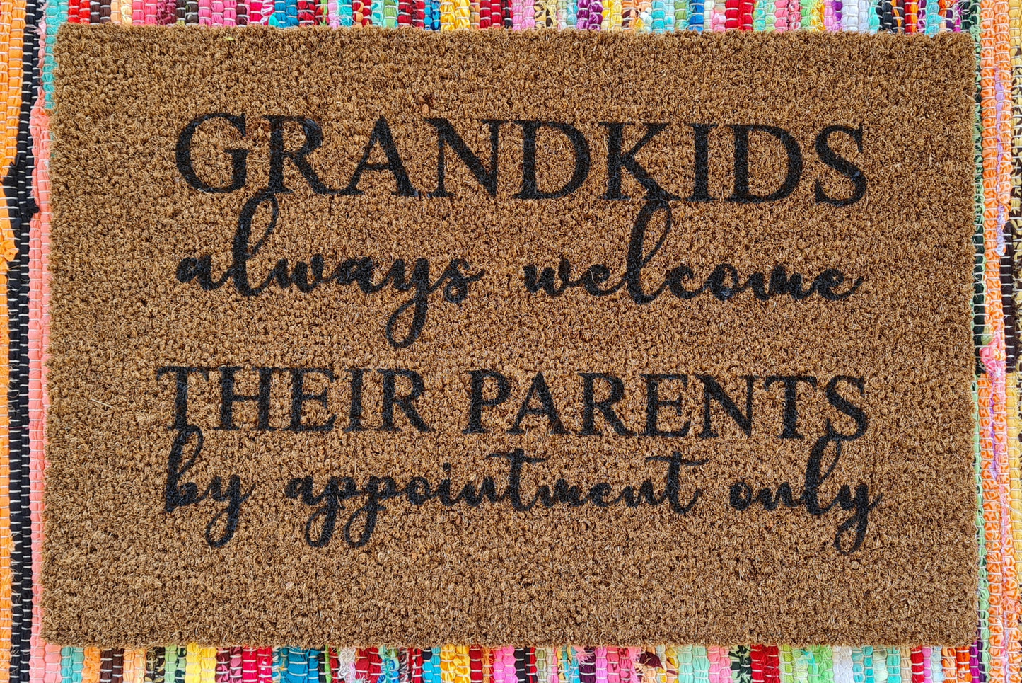 Grandkids Always Welcome Door Mat