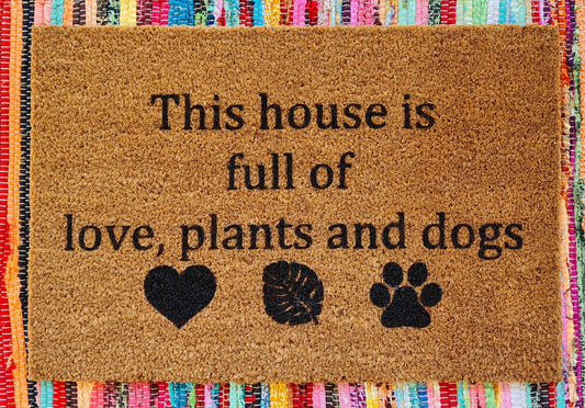 Love, Plants & Dogs Door Mat