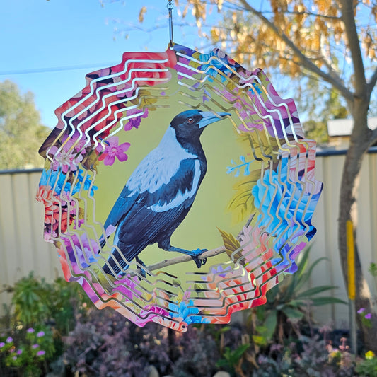 Floral Magpie Wind Spinner