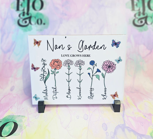 Personalised "Mum's Garden" Tile