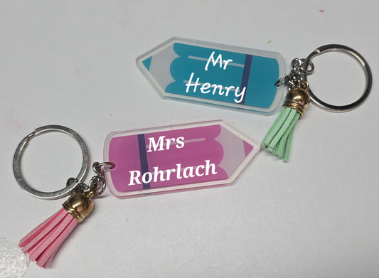 Personalised Pencil Key Ring