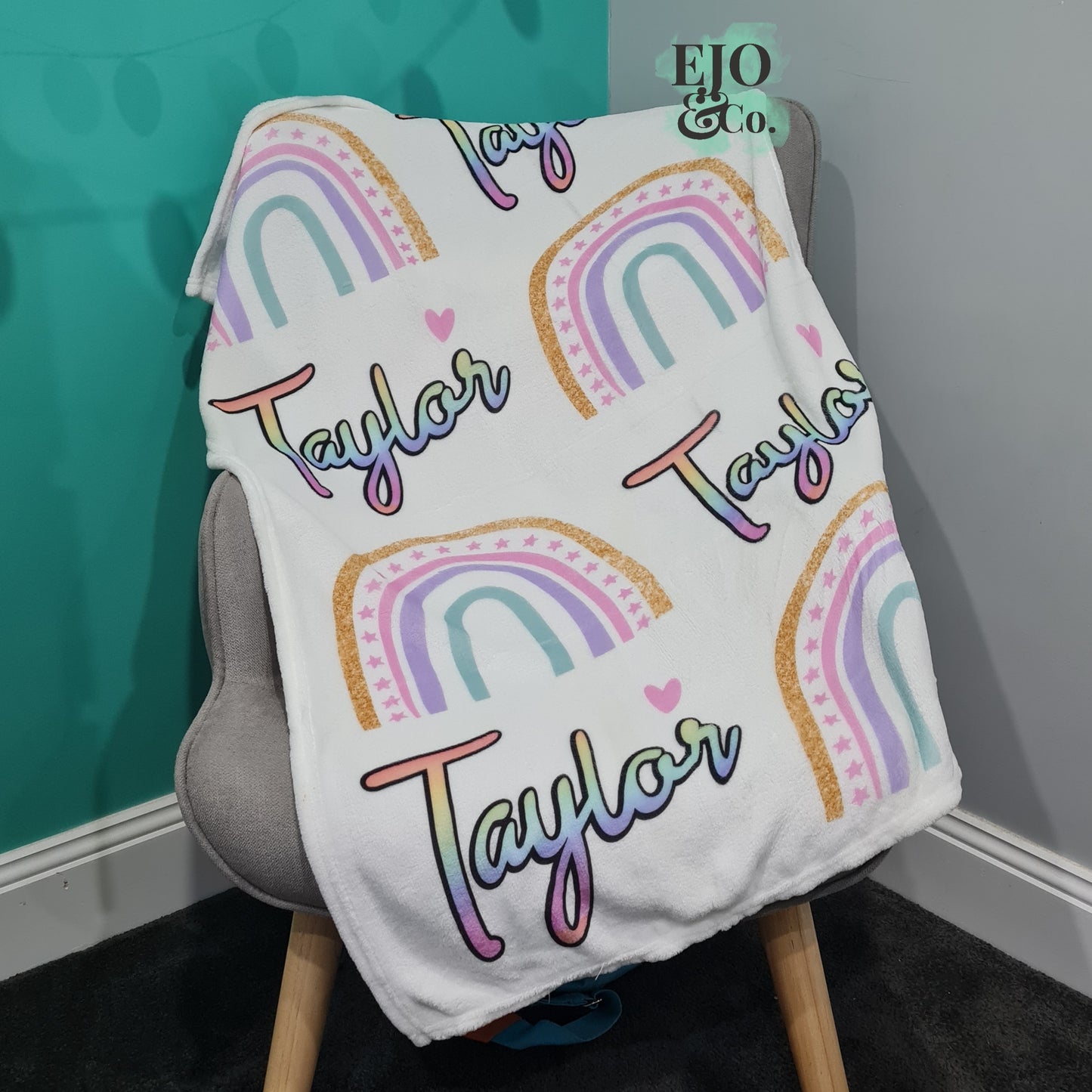 Personalised Rainbow Baby Blanket