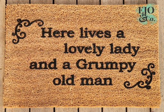 Lovely Lady Grumpy Old Man Door Mat