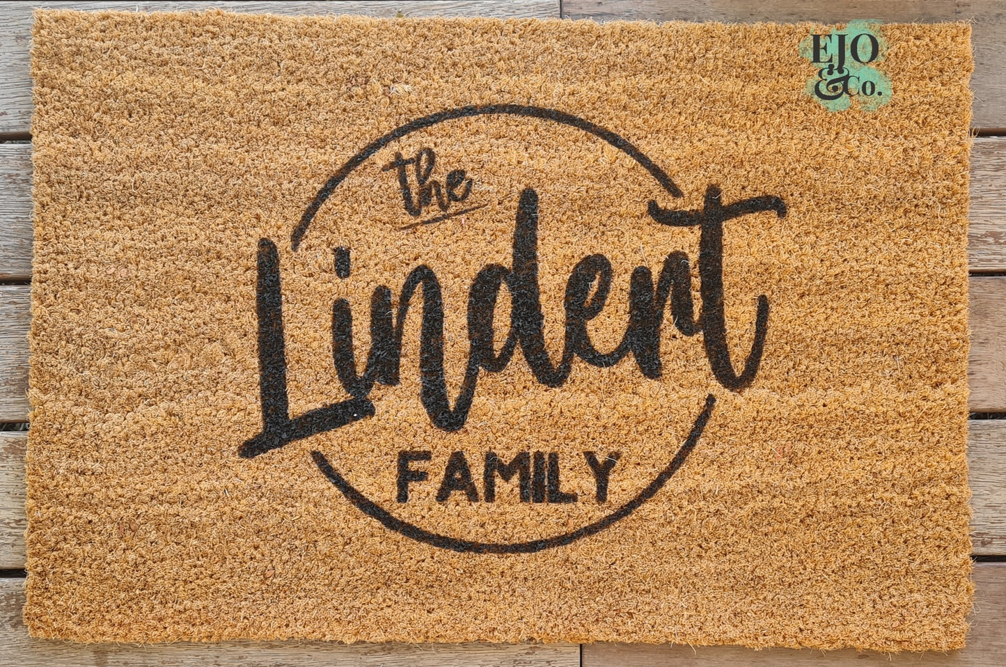 Personalised Circle Family Door Mat