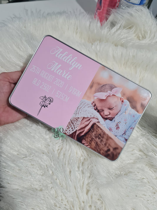 Personalised Newborn Keepsake Tin