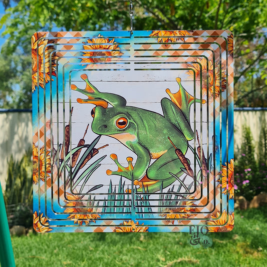 Sunflower Frog Wind Spinner