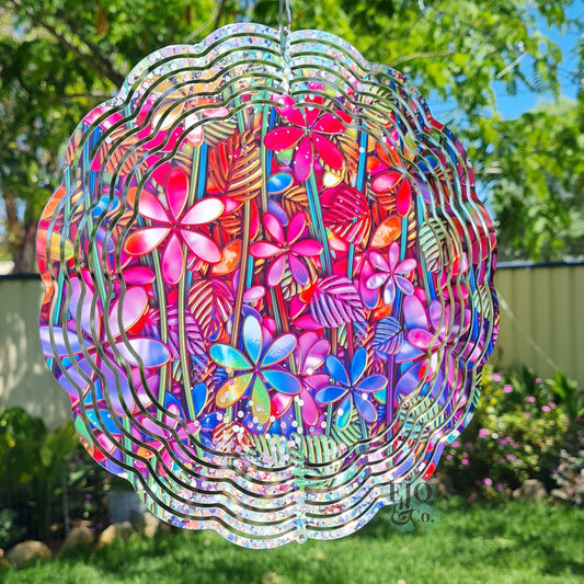 Sparkle Bright Flowers Wind Spinner