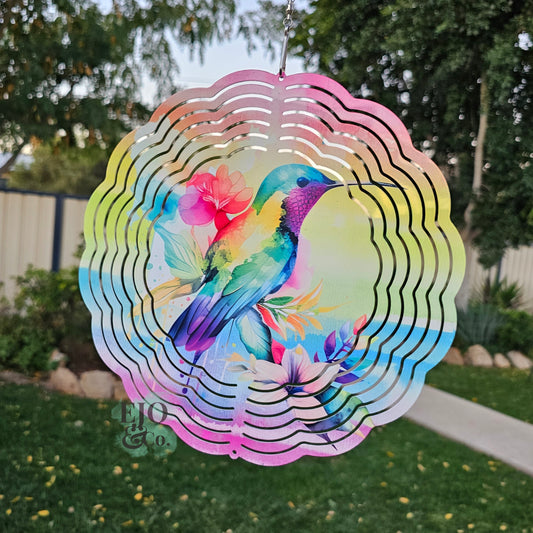 Bright Hummingbird Wind Spinner