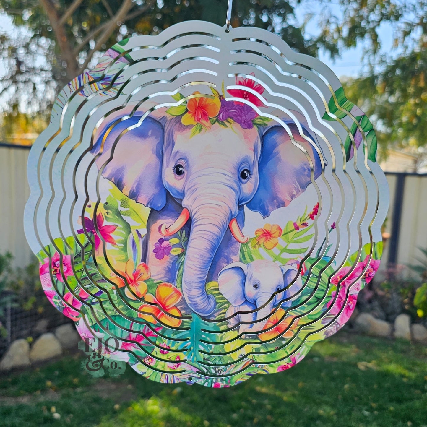 Tropical Elephant Wind Spinner