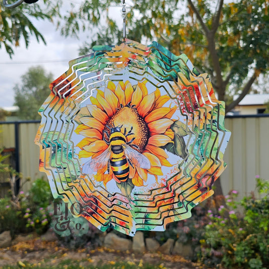 Sunflower & Bee Wind Spinner